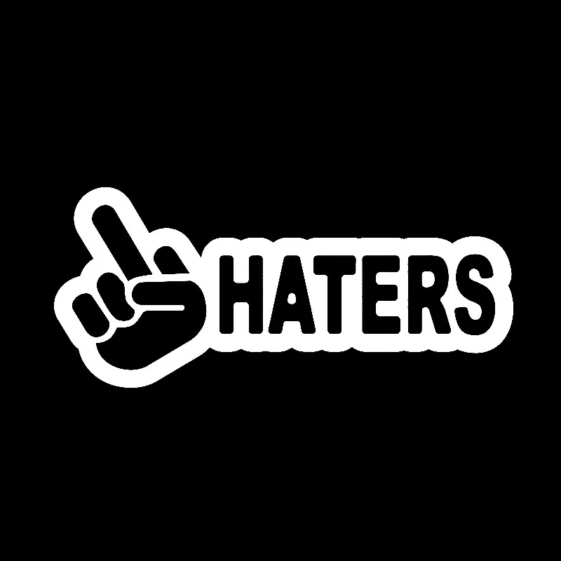 YJZT 13 3 см * 5 8 HATERS (хейтеры) средний палец Смешные автомобильные Стикеры виниловые