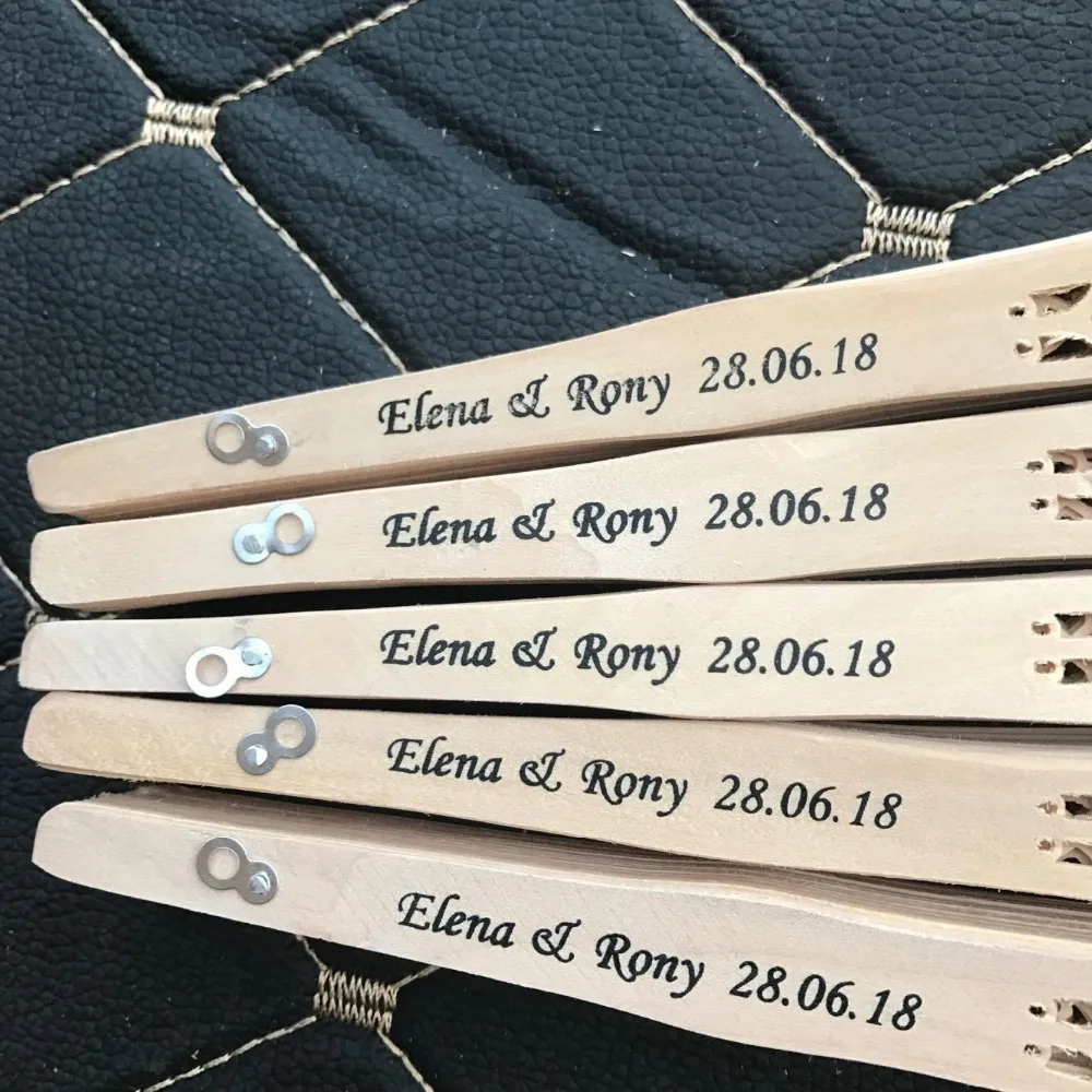 Деревянный веер с именем невесты и жениха на заказ 30 шт. | Дом сад