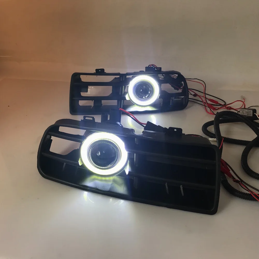 RQXR противотуманная фара вождение свет в сборе для Volkswagen Golf mk4 cob angel eye светодиодные дневные ходовые огни сигнал поворота