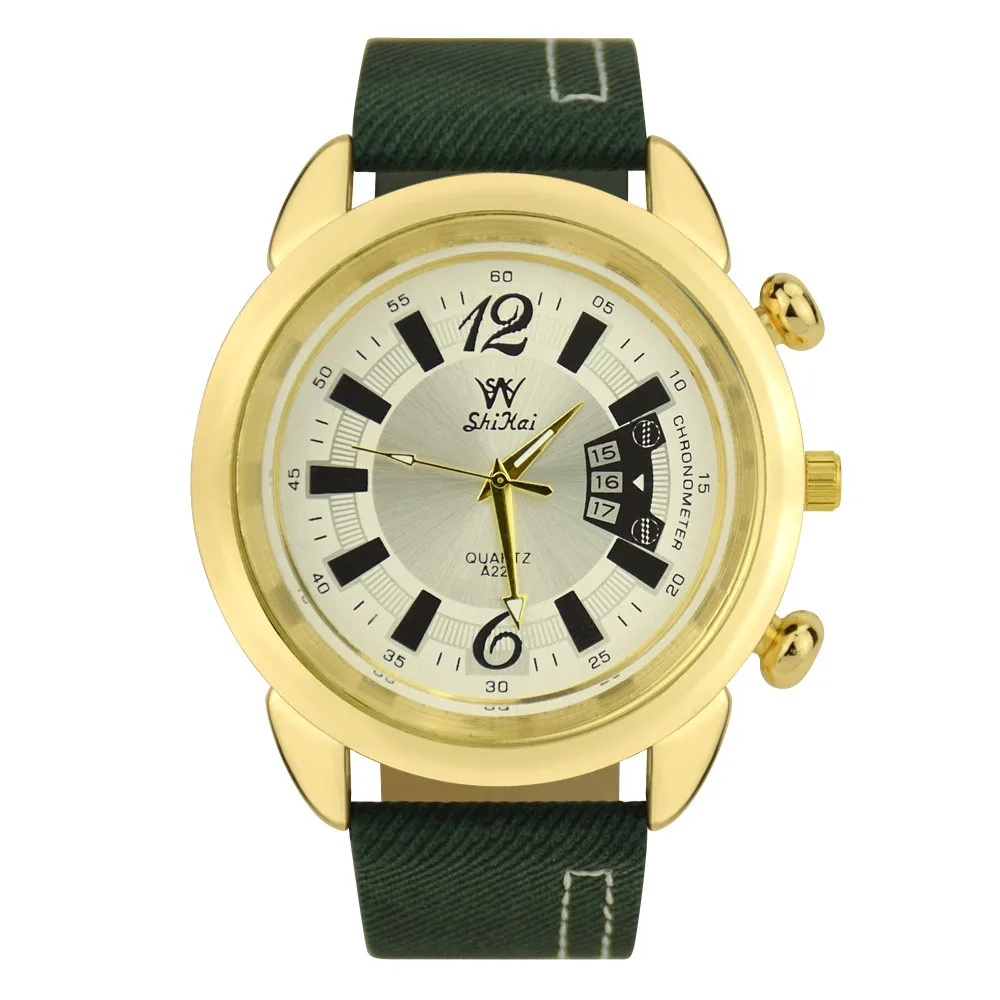 Впечатляющий внешний вид повседневные кварцевые часы мужские Ретро дизайн