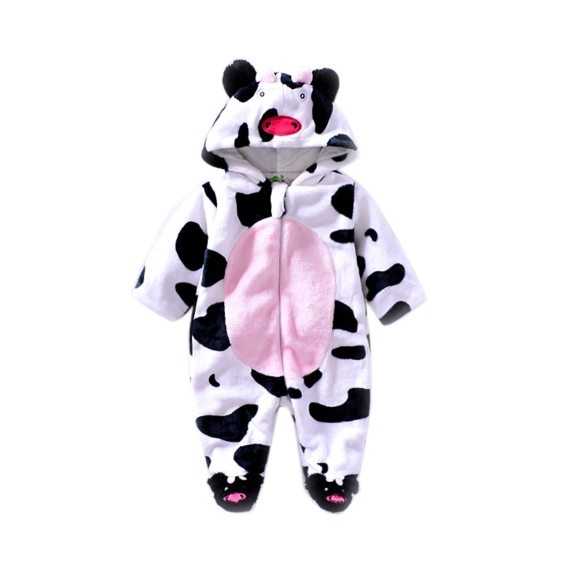 2019 модные детские комбинезоны комбинезон на зиму/весну теплые с пандой/коровой