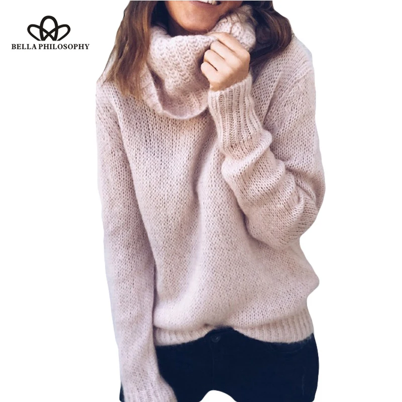 Женский свободный свитер Bella Philosophy Roupas Feminina повседневный вязаный пуловер с