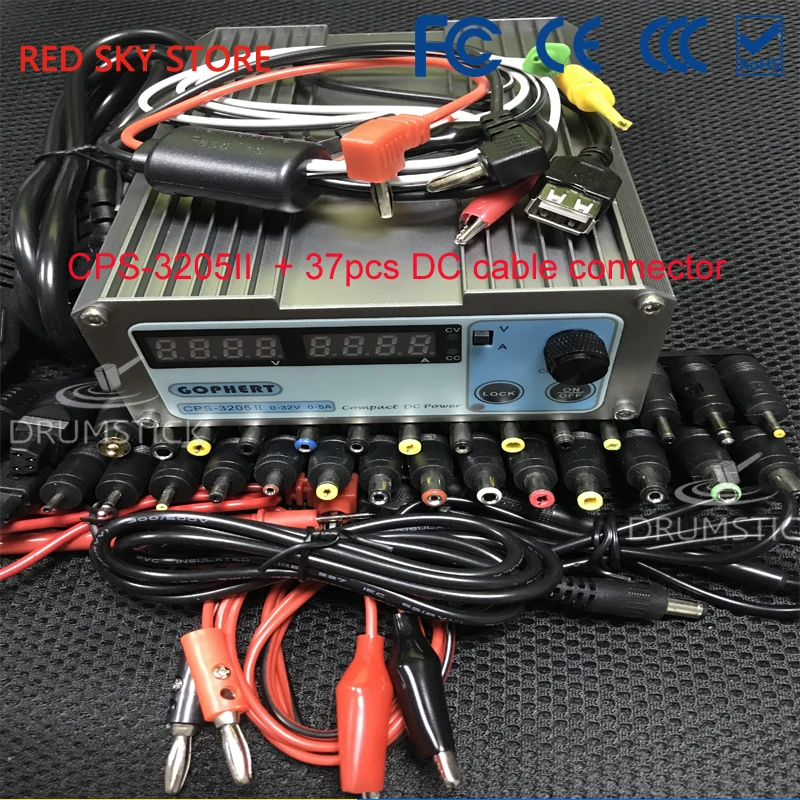 (2 упак.) gofert CPS 3205II 160W Мини цифровой DC источник питания 3205 Регулируемый 0 30V 5V 12V 15V 24V