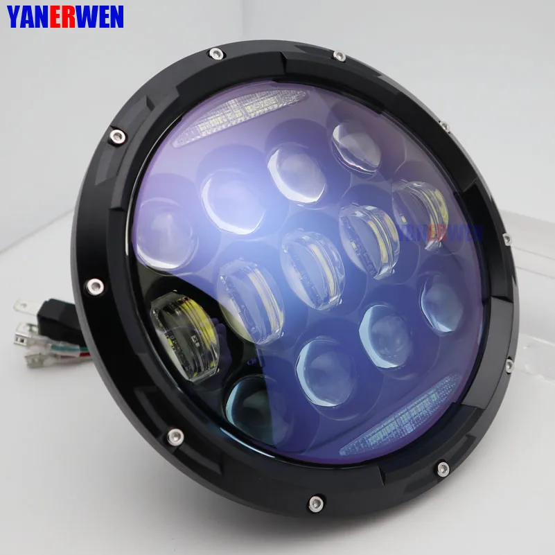 1 шт 130W 7 дюймов круглый мотоцикла светодиодный фар H4 с белым Halo Ангельские глазки для мотоцикла 7 дюймовый светодиодный фар