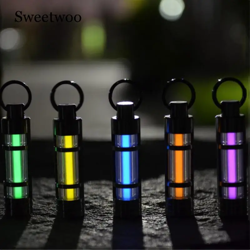 Automatic Light Titanium Alloy Tritium Keychain Gas Lamp Life Saving Emergency Lights For Outdoor Safety Survival