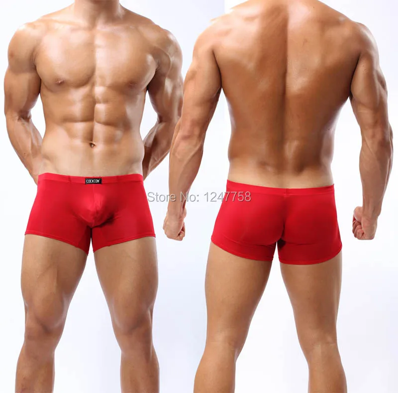 Мужские сексуальные трусы из ледяного шелка боксеры шорты нижнее белье шелковое