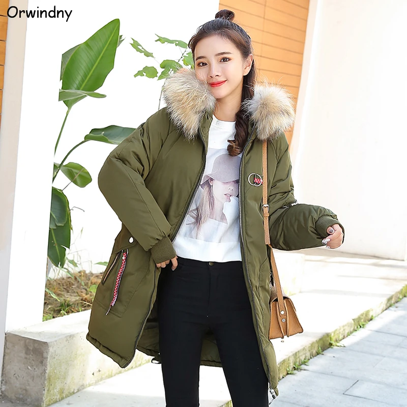 Orwindny женские зимние пальто Новая модная зимняя куртка с вышивкой Женская куртка с капюшоном размера плюс 3XL Толстая теплая Женская парка