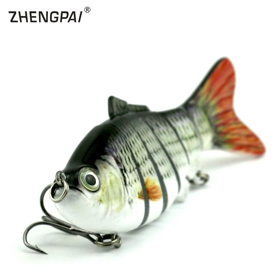ZHENGPAI 10cm Fishing Lure 3D Eyes 6-Segment Lifelike Hard Crankbait With 2 Hook Baits Pesca Cebo | Спорт и развлечения