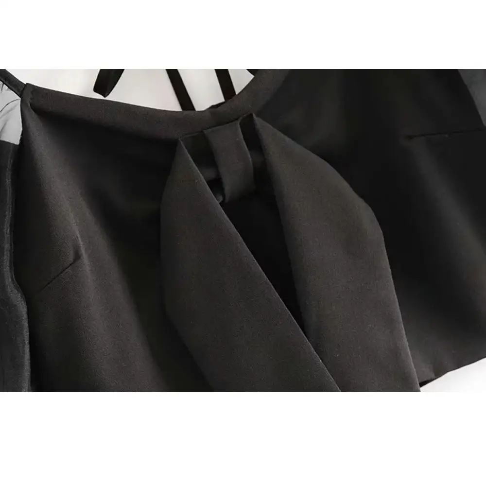 

Summer 2019 Boho vintage bow puff sleeve black blouse womens tops and blouses korean button casual ladies tops kawaii streetwear