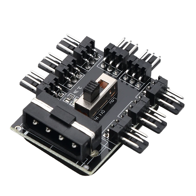 Kebidu черный ПК от 1 до 8 4Pin Molex охладитель охлаждающий разветвитель для кулера