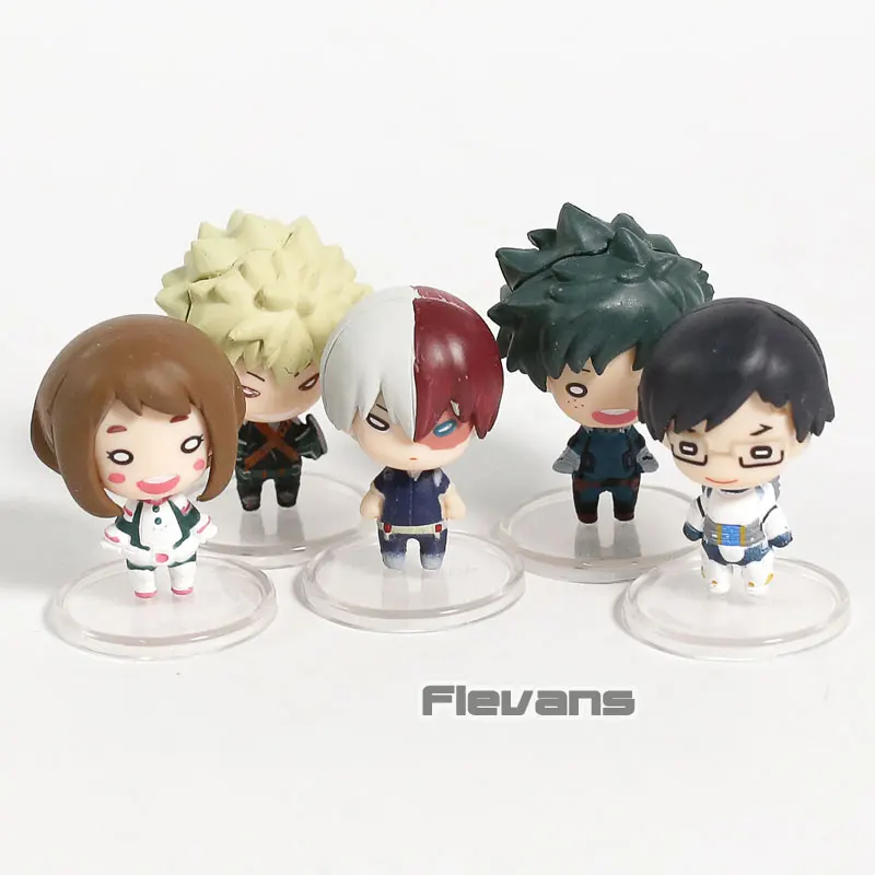 My Hero academic фигурка талисмана нитотан набор из 5 Deku Bakugo Shoto Ochako Tenya мини-фигурки из ПВХ игрушки 5 шт./компл