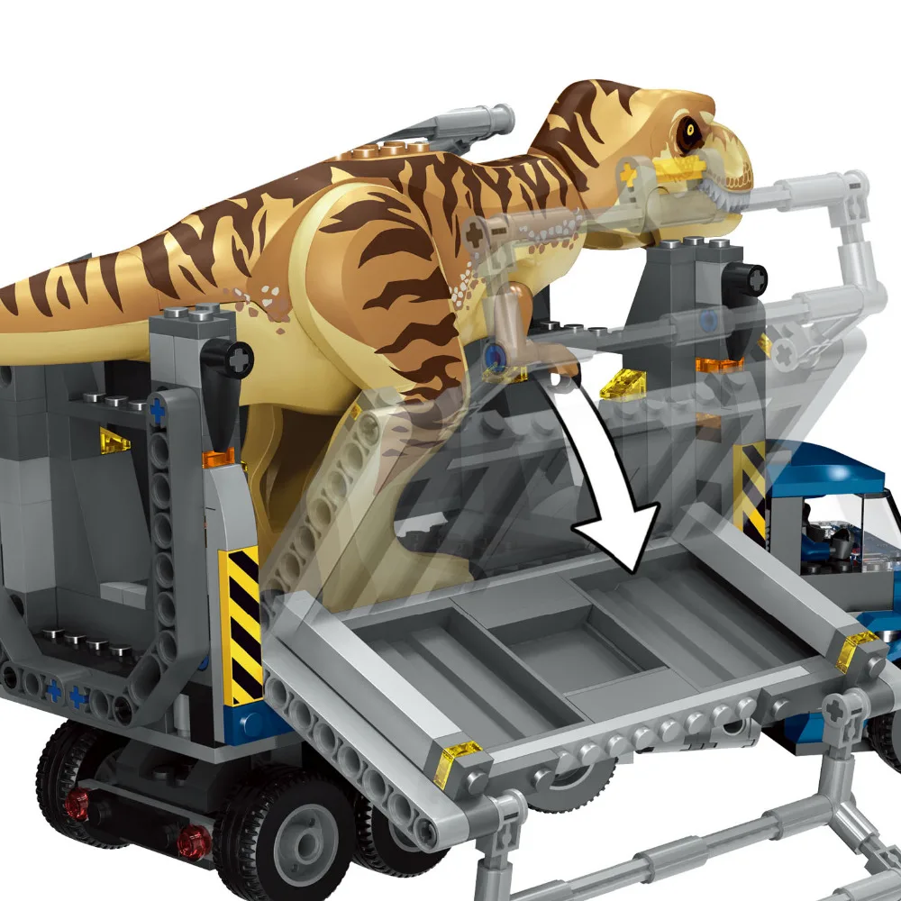 Парк Юрского периода T. Rex транспорта строительные блоки комплект Наборы кубиков