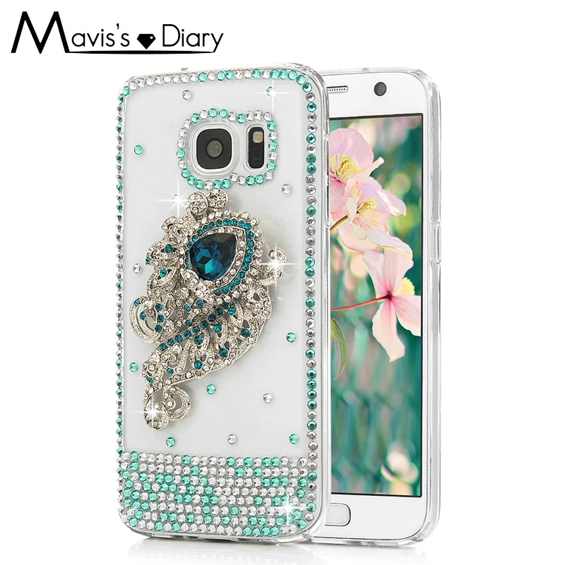 3D со стразами чехол для Samsung Galaxy S5 6 S7 край S8 Plus Note 8 4 A5 A3 A7 J3 J5 J7 Bling С кристалалми и
