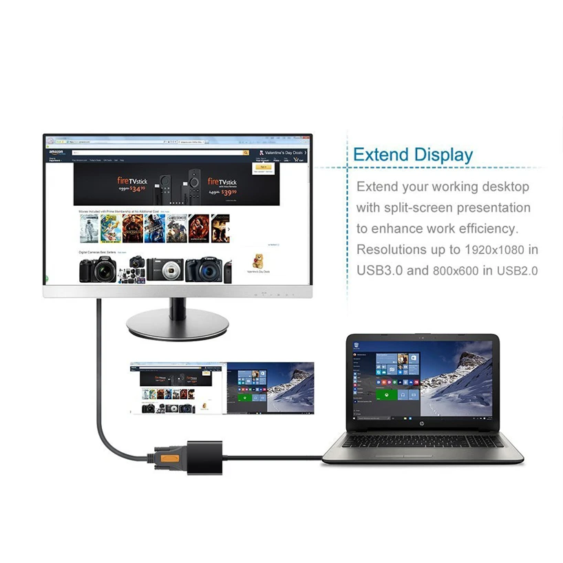 USB 3 0 VGA адаптер дисплея для ПК зеркало хост расширенная линия подключения