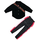 Джинсовый костюм для мальчиков и девочек-подростков, в стиле хип-хоп