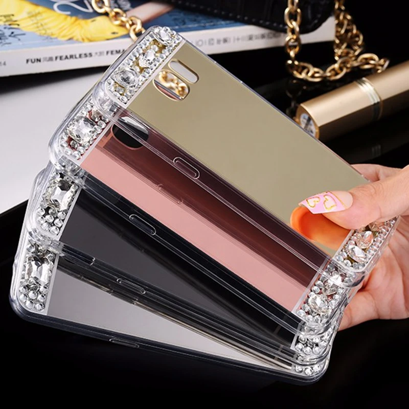 Блестящий Алмазный чехол KISSCASE для Samsung J5 2016 J3 J7 зеркальный телефона акриловые