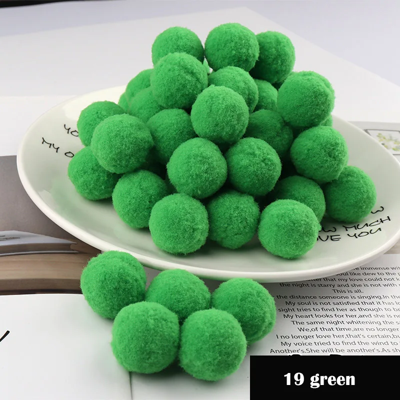 19 green Помпоном 8/10/15/20/25/30 мм Мини пышная Нижняя Pom Poms помпонами помпоном ручной работы набор «сделай сам» для ремесла домашнего декора Швейные принадлежности - Цвет: 19 green