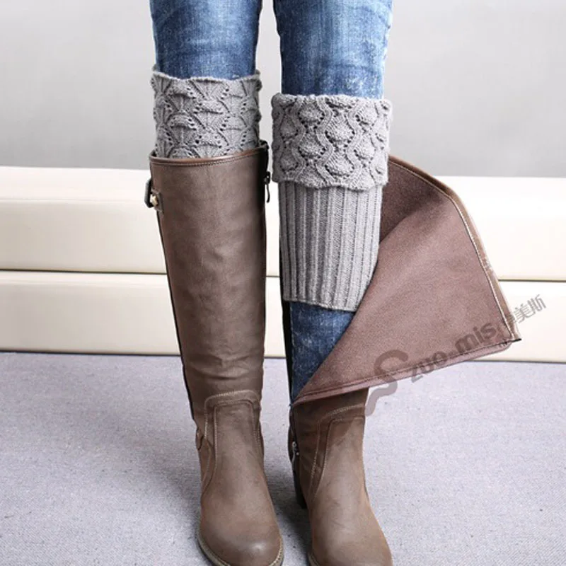TOIVOTUKSIA Knit Leg Warmers for Women Crochet Gaiters Patterned Boots Leg Warmers Knee Socks