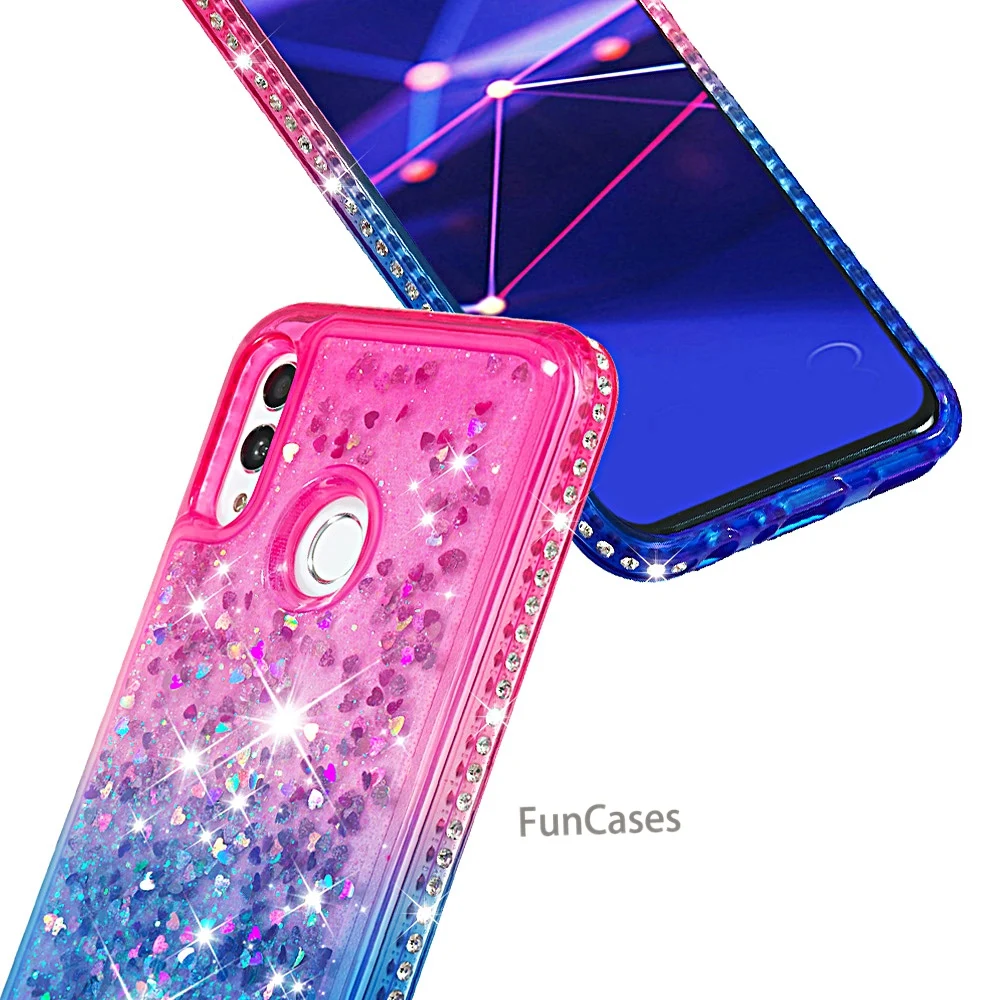 Жидкий блеск чехол для телефона huawei P Smart 2019 силиконовый Мягкий ТПУ зыбучий песок