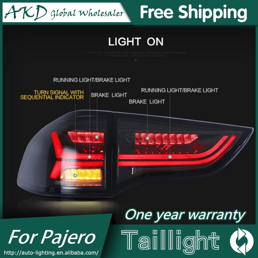 AKD автомобильный Стайлинг задний фонарь для Mitsubishi Pajero Montero Sport 2011- полный светодиодный задний светильник в сборе