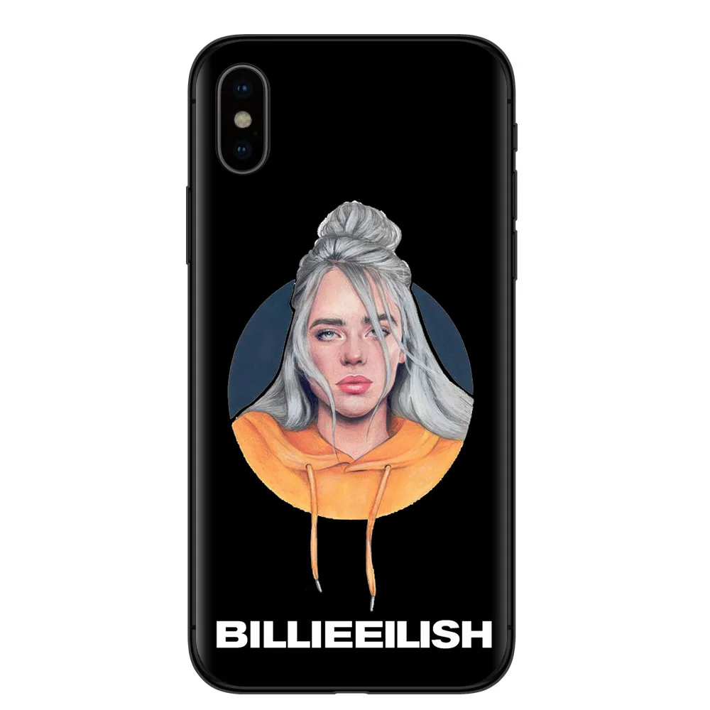 T4247 Billie eilish rainbow blohsh глаза океана черный мягкий чехол для телефона iPhone X 5 5S SE 6 6splus 7 7Plus 8 8Plus XR XS MAX - Цвет: T4247