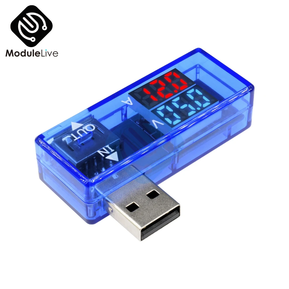 Мини 5 в красный синий USB измеритель напряжения тестер амперметр вольтметр