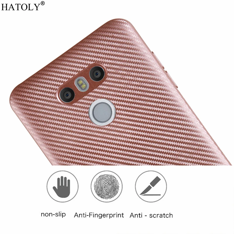 Чехол HATOLY для LG G6 Ультратонкий чехол H870 мягкий ТПУ/углеродное волокно задняя