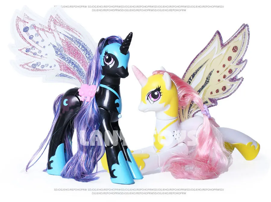 Lanyitoys светильник и музыка Единорог 8,6 дюймов My little ponies игрушки экшн фигура аниме модель игрушки для девочек