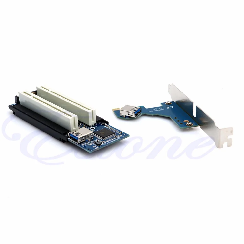 Адаптер PCI E Express X1 на с двойным переходником удлинительная карта кабелем USB 3 0 2 6