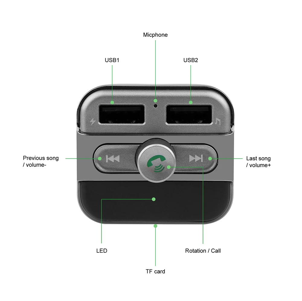 Автомобильный Bluetooth комплект Onever с FM трансмиттером и mp3 плеером 5 В 3 4 А|modulator car