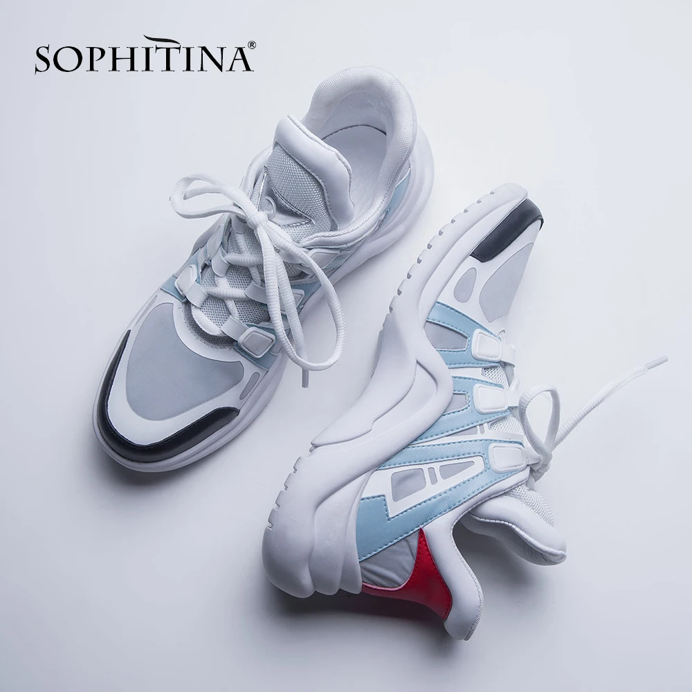 SOPHITINA/стильные женские кроссовки с круглым носком Повседневная обувь для