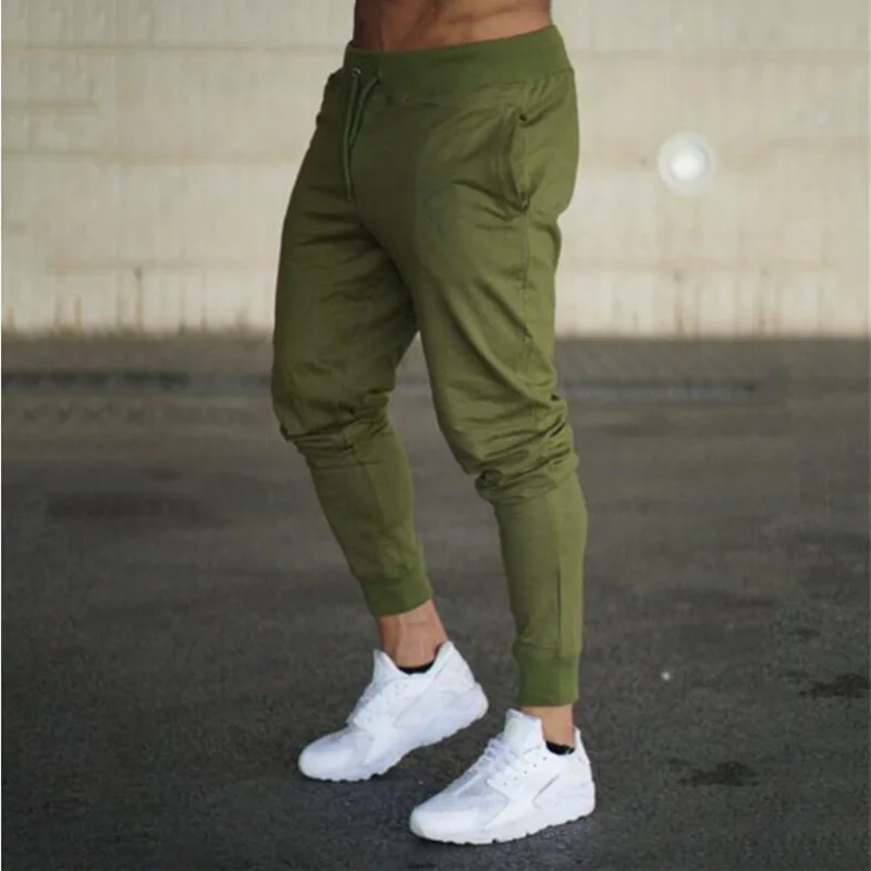 New 2019 Autumn Joggers Mens Slim Fit Sweatpants Gyms Pants Fitness Workout Solid Sportswear Trousers Male Fashion Pencil | Мужская