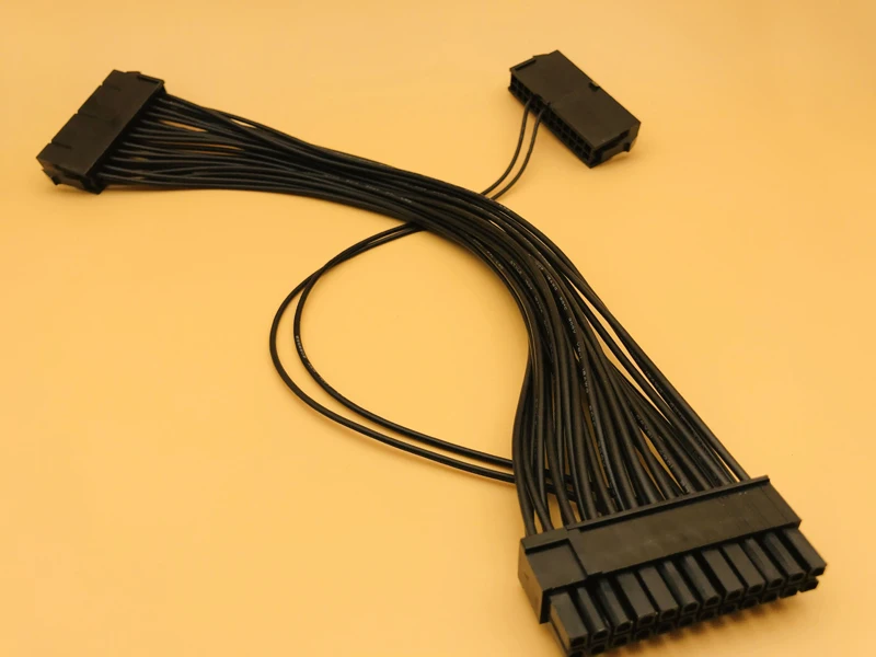 ATX 24 Pin майнинг 30 см двойной блок питания удлинительный кабель для фотокабеля