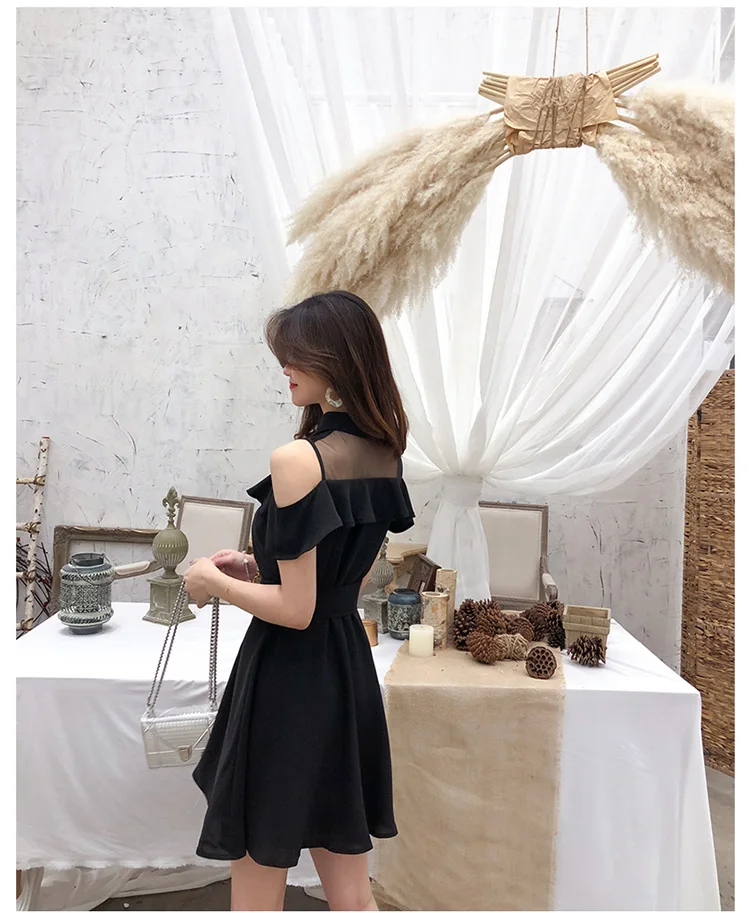 Платье женское с оборками и открытыми плечами|Женские платья| |