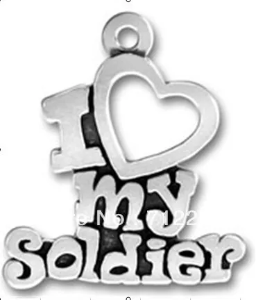 Модные античные посеребренные серии I LOVE MY SOLDIER с буквами амулеты|charm fashion|fashion