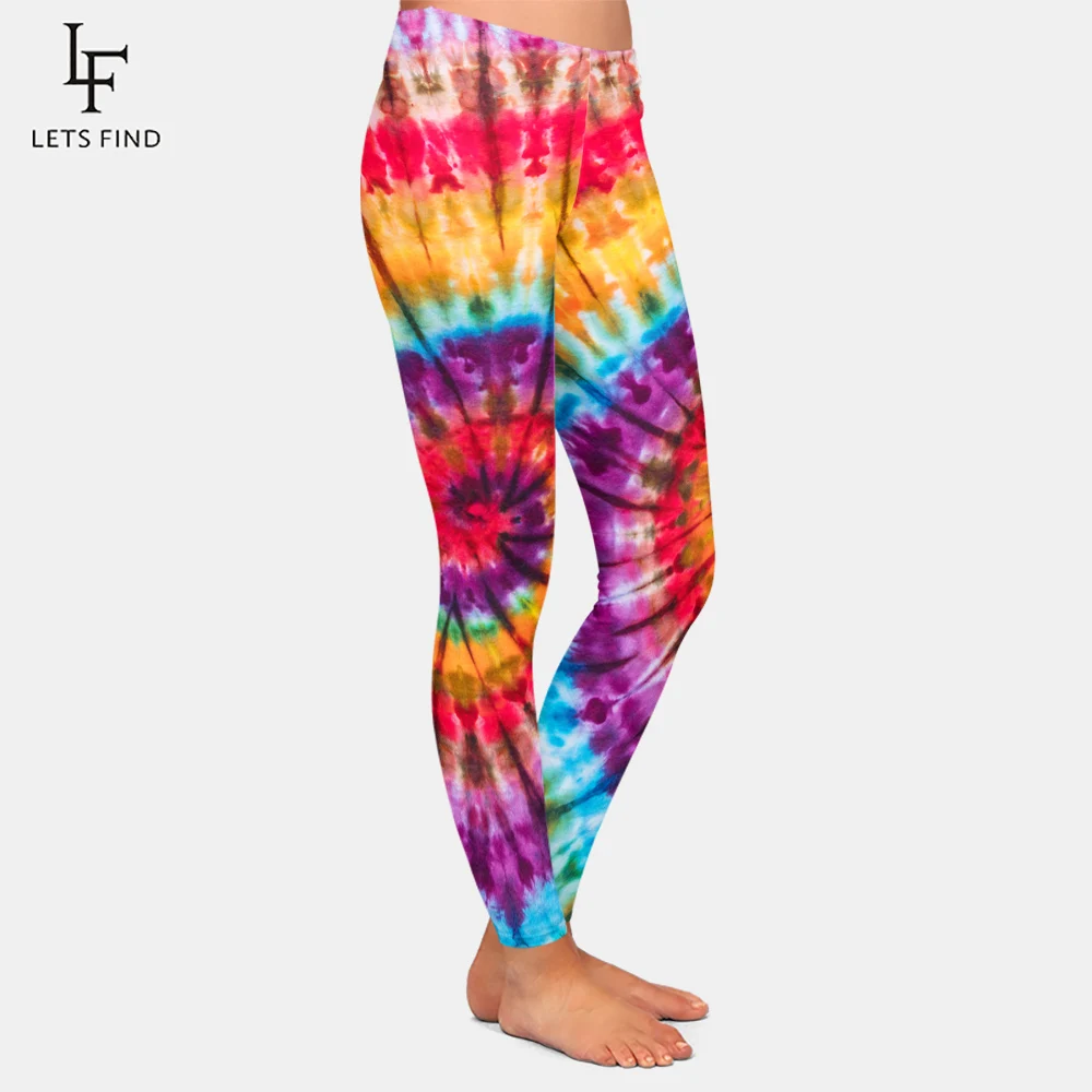 Новинка Tiedye Пейсли красочные женские леггинсы для фитнеса Брюки цифровой печати высокого качества и высокие эластичные леггинсы до середины талии