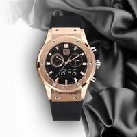 luxury watch tvg waterproof dual screen watch noble rose gold color matching silicone strap
