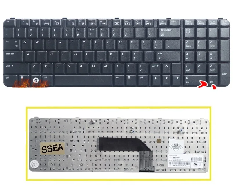 Новая клавиатура SSEA для ноутбука HP HDX9000 HDX9106 HDX9306TX HDX9230TX | Компьютеры и офис