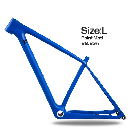 blue L Matte 29 дюйм. Горный велосипед, карбоновая рама, дисковый тормоз, 29er, велосипедная рама BSA, цветная рама, 135 мм* 9 и 142 мм* 12, горный велосипед S/M/L UD - Цвет: blue L Matte