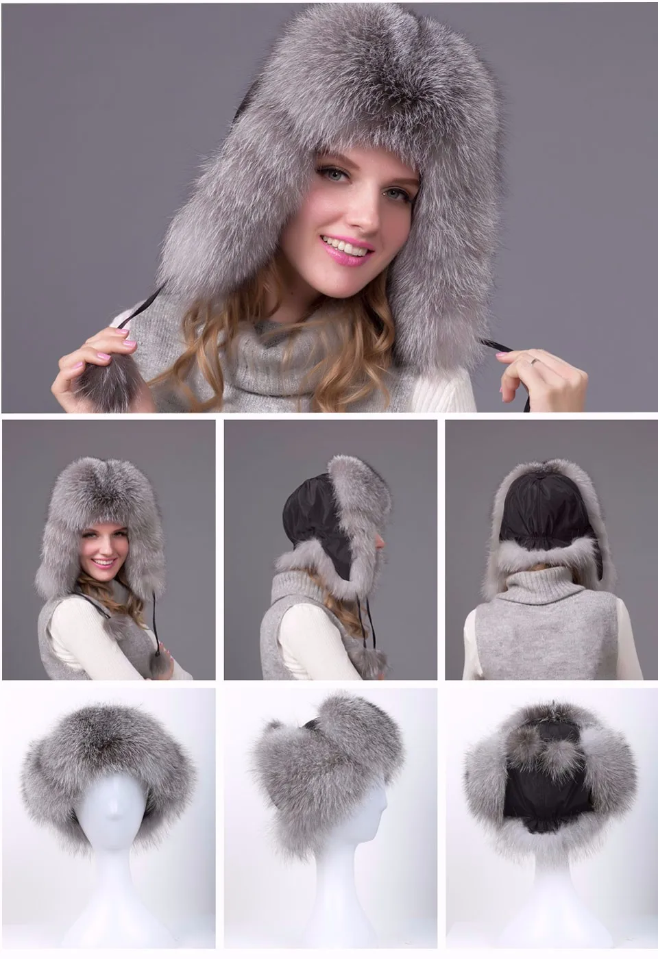 Натуральная черно-бурая лиса меховая шапка мужская и женская Лыжная Шапка утолщенная отличная теплая шапка