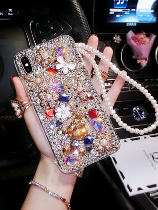 Luxury Bling Lovely Bear Rhinestones Diamonds Soft Case Cover For Huawei Honor 9X Pro 8X Max 7X 20 I S 10 9 8lite V20 Note8 | Мобильные