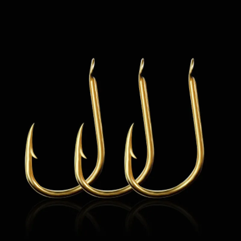 

50pcs hot sale high carbon steel golden fishing hooks 5-9 # size fishing equipment accessories small hook