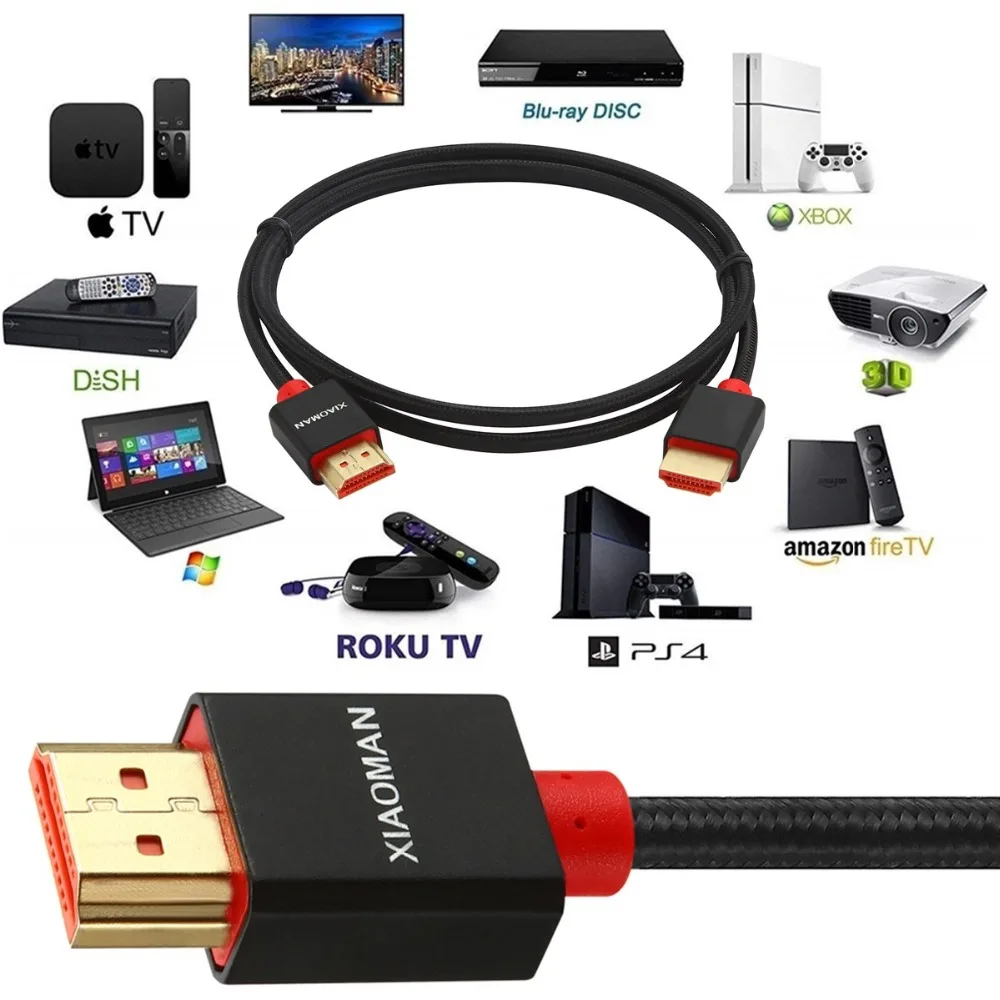 Кабель HDMI 2 0 4K 3D адаптер штекер 1 м 3 5 10 кабель для Nintendo Switch Xiaomi проектор Xbox TV