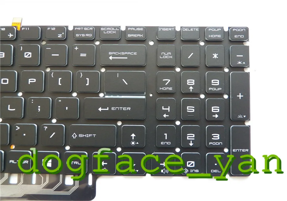 Английская клавиатура с подсветкой для ноутбука MSI GT72 GS60 GS70 WS60 GE62 GE72 черная США 9z.
