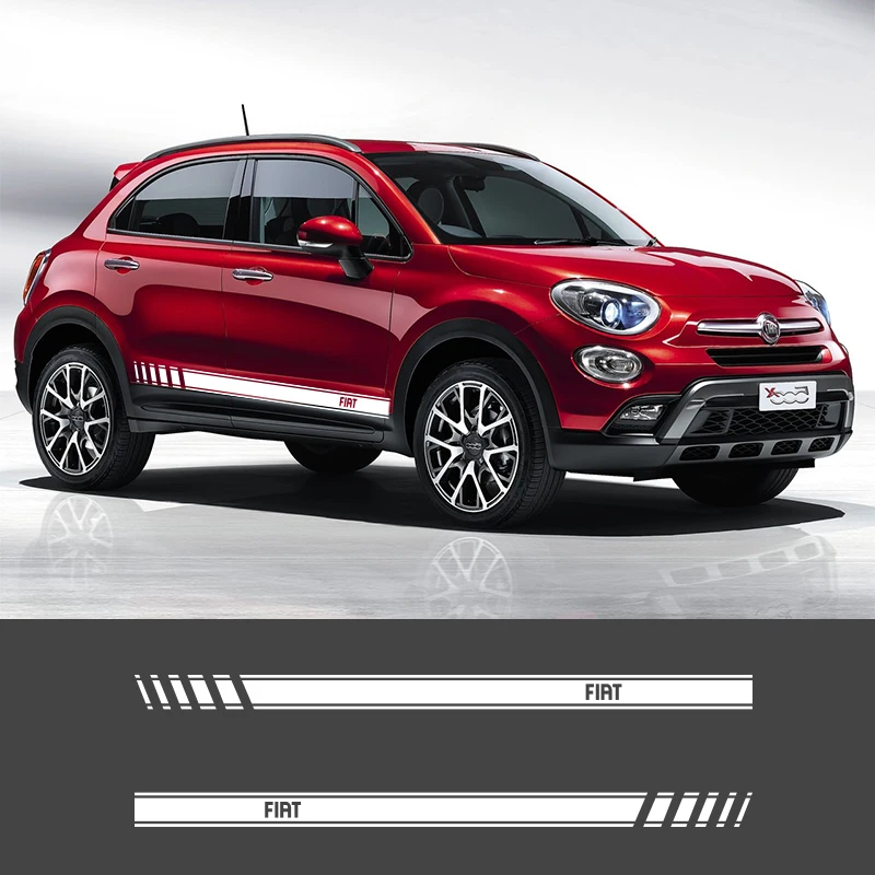 1 пара 2 стороны виниловый автомобильный Стайлинг боковая юбка наклейки в полоску