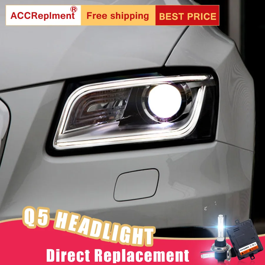 2 шт. светодиодный фары для Audi Q5 2009- светодиодный автомобильный фонарь ангельские глазки ксенон HID комплект Противотуманные фары светодиодный дневные ходовые огни