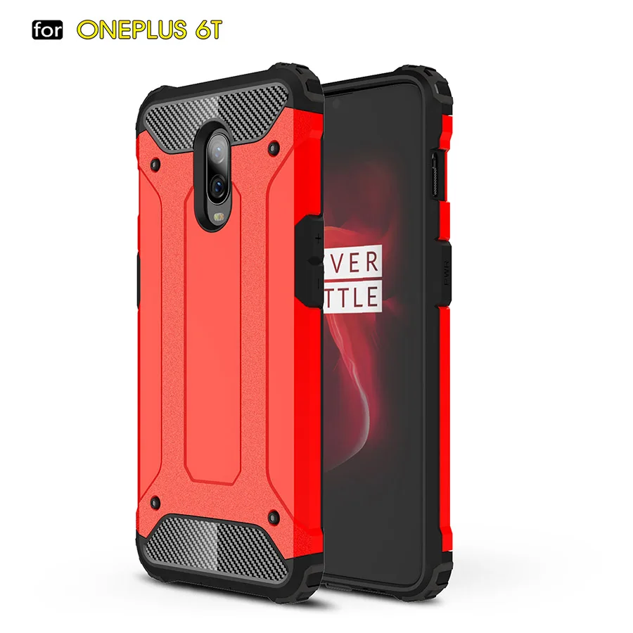 Red Чехол RIJOW One Plus 6T для OnePlus 7T Pro чехол-накладка на заднюю панель из поликарбоната+ ТПУ чехол для телефона One Plus 6 1 Plus 7 Pro чехол s - Цвет: Red