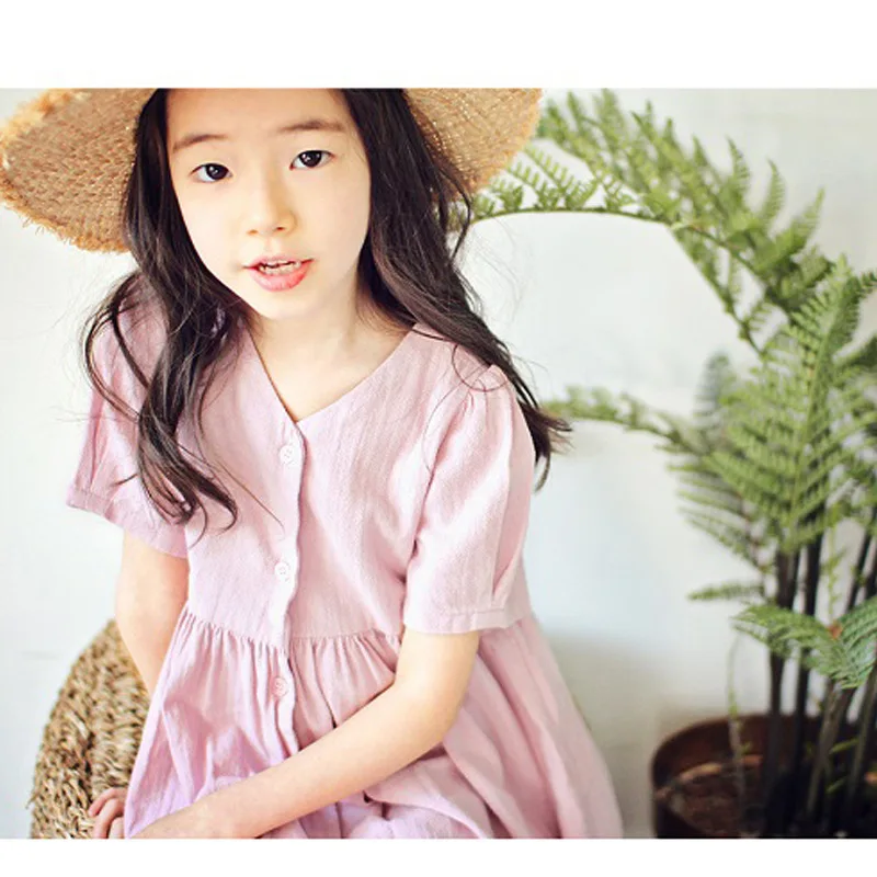 Long Summer Dresses Casual Teenage Girl Clothing Pink Blue Maxi Toddler Girls 2020 Cotton Mother Daughter Clothes | Детская одежда и