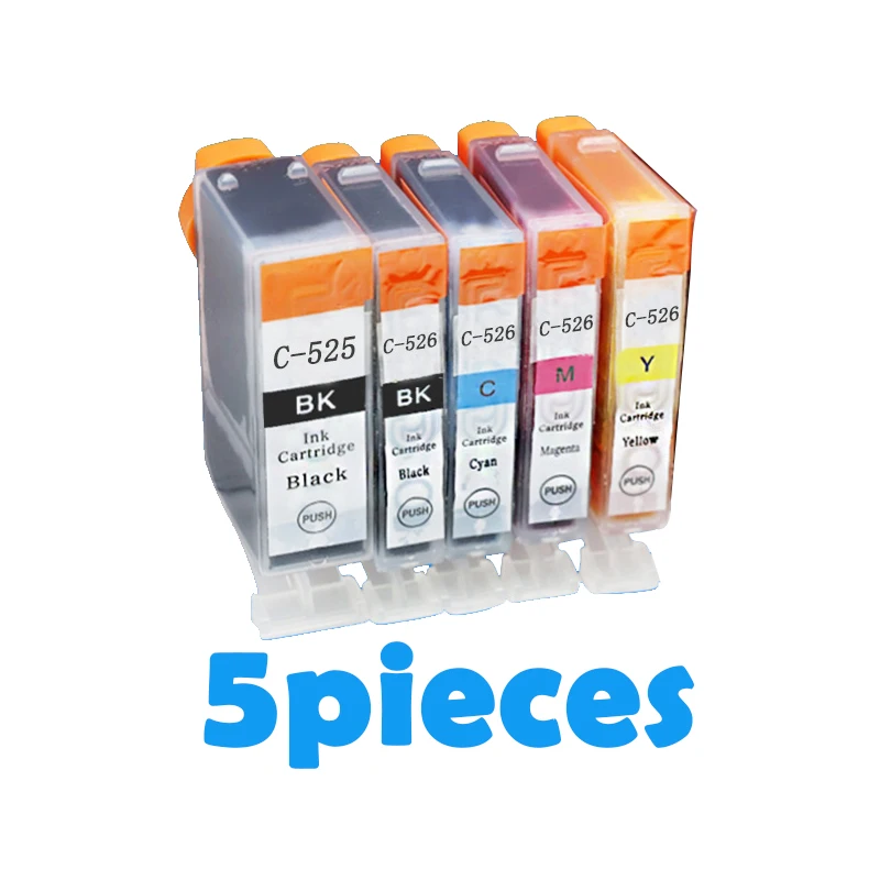 Чернильные картриджи PIXMA IP4850 MG5150 MG5250 MG5350 MG6150 MG6250 MX885 MX895 PGI 525 5 шт.|pgi 525|ink cartridge for