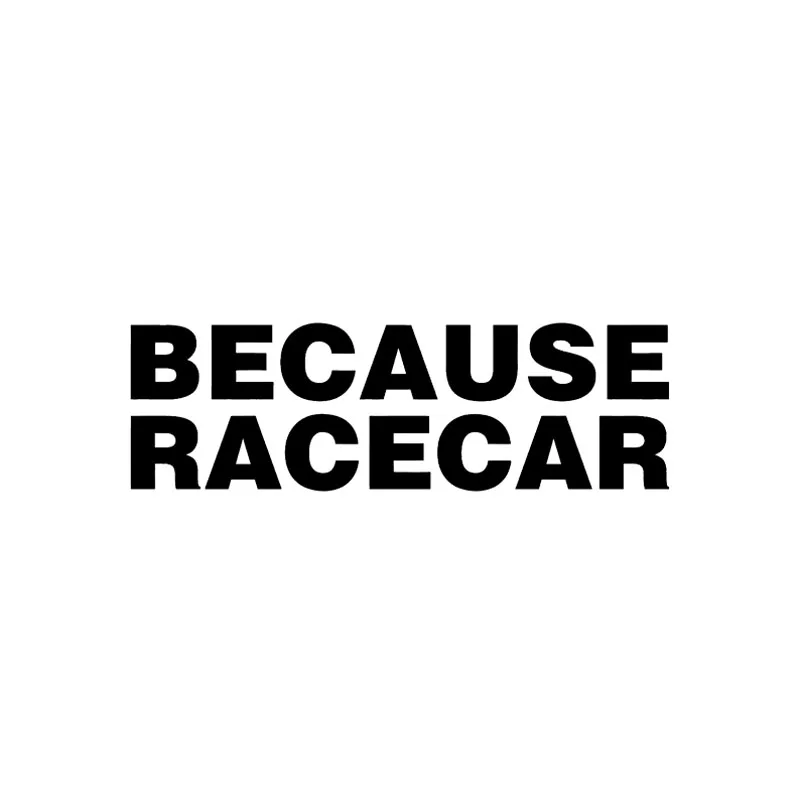 

15*4.7CM BECAUSE RACECAR Cool Car Styling Sticker Vinyl Individual Fashion Car Body Covers Black/Silver C9-0096